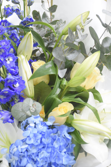 Classic Lily White, Hydrangea, and Rose Creme Bouquet